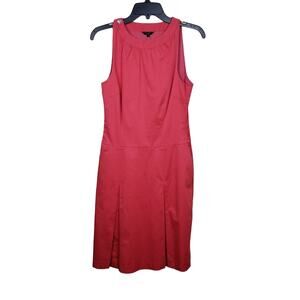 Ted Baker Women's Salmon Color Lined Sleeveless Shift Cotton Dress Size 2